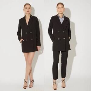 NWOT Misha Nonoo Florence Black Double Breasted Blazer Jacket Mini Dress 8